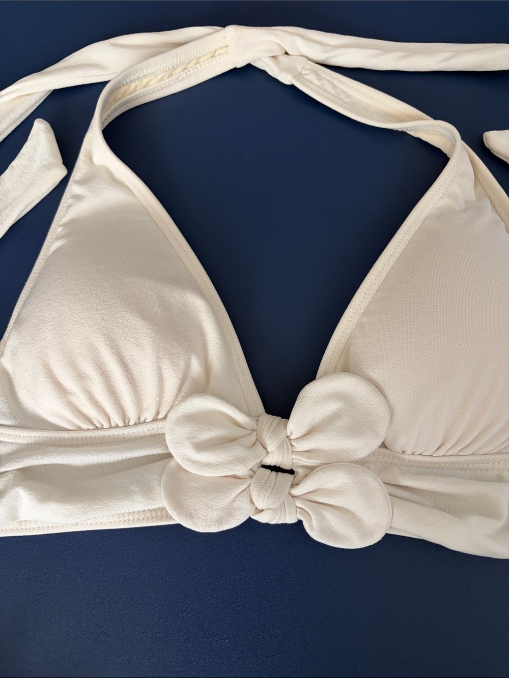 Juicy Couture Cream Knot-Accent Triangle Halter Bikini - Picture 2 of 10